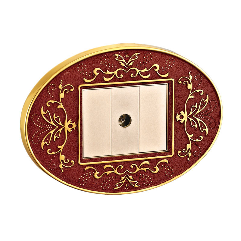 Wall TV Outlet Made of Brass with Classic Patterns
