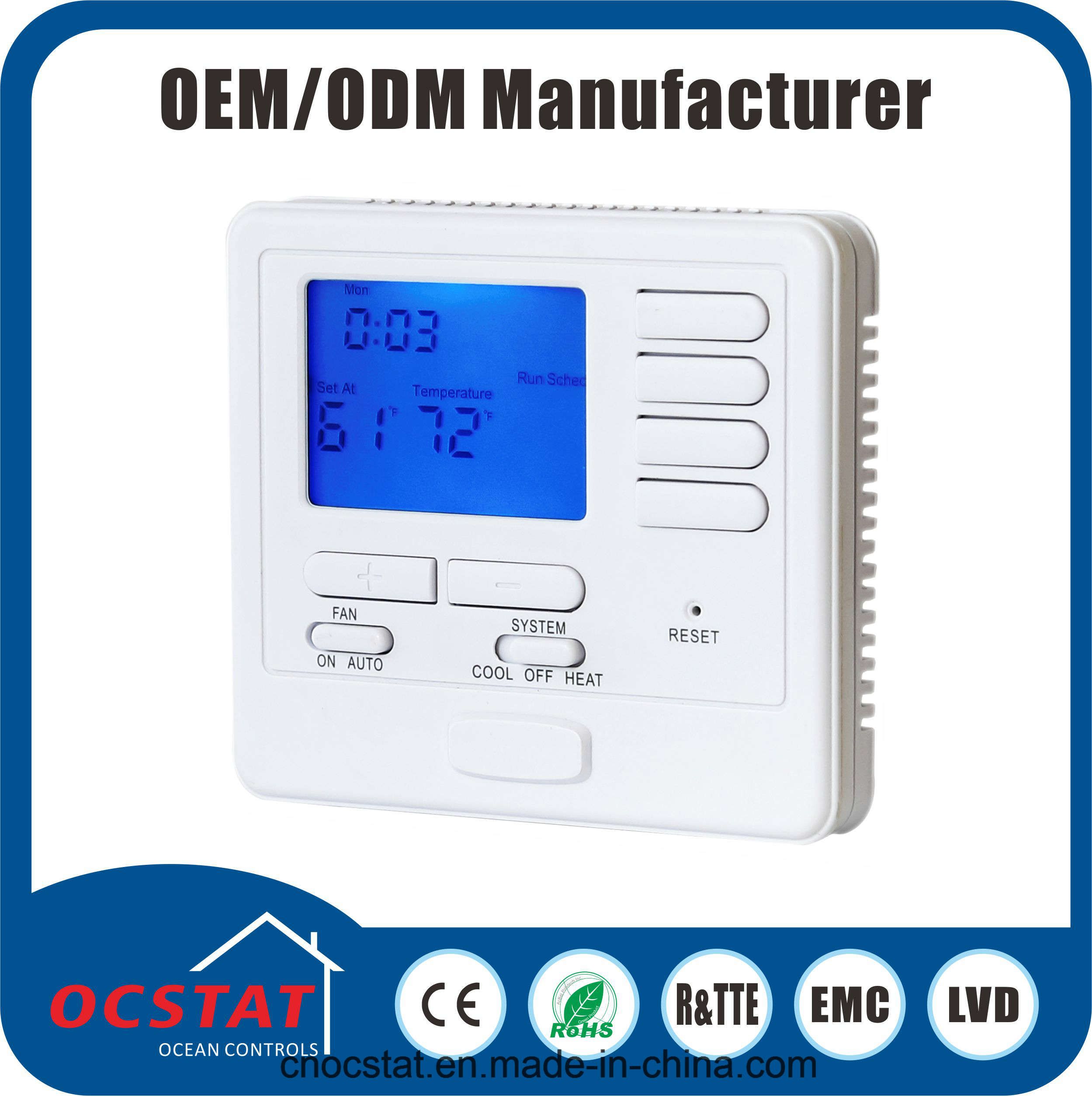 Multi Stage (Heat/Cool) 2 Heat 2 Cool 5/1/1 Programmable New Air Conditioner Digital Thermostat