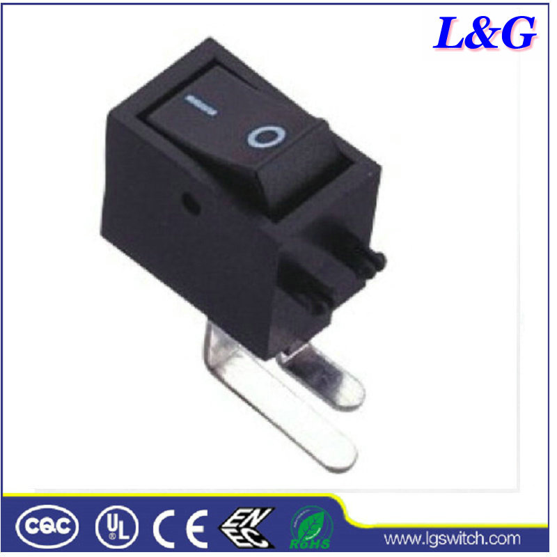 Vertical Right Angle PC Thru-Hole Mini Rocker Switch for TV/Audio