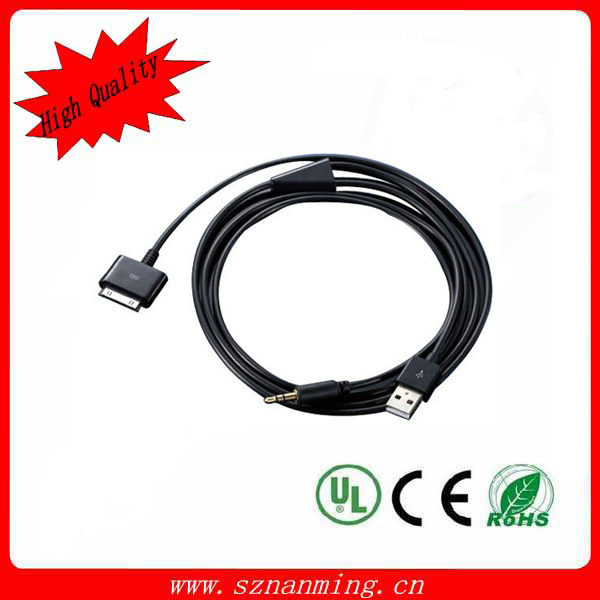 Car Audio Aux 3.5mm USB Cable for iPhone iPod