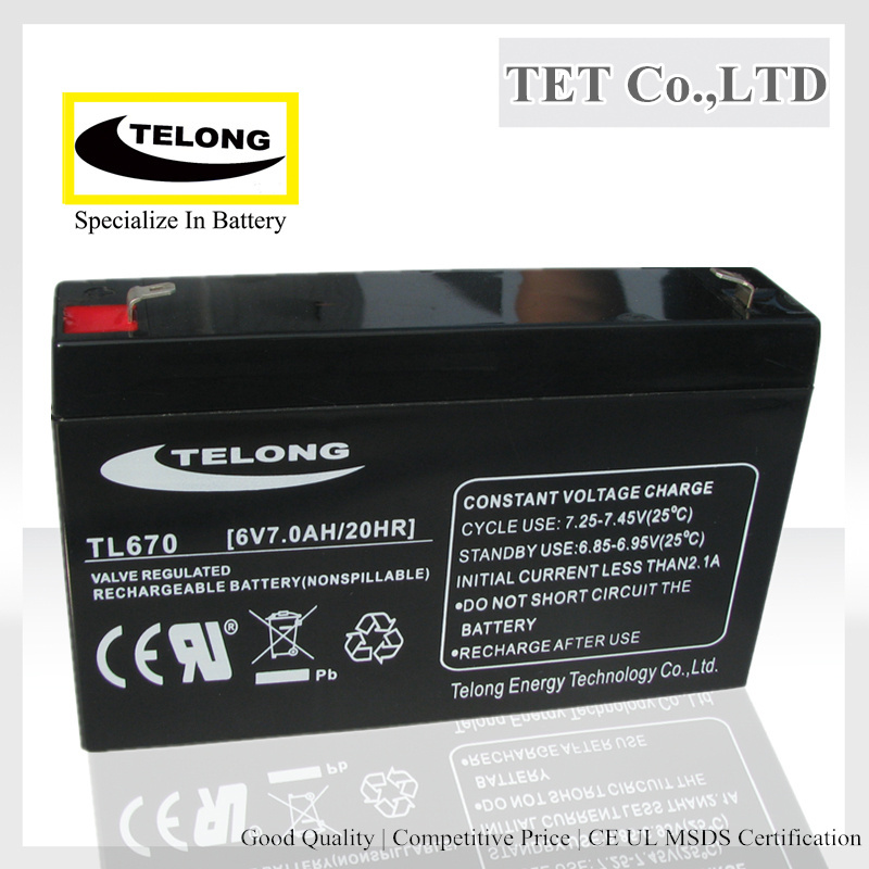 6V7ah VRLA Battery for UPS Solar Power System