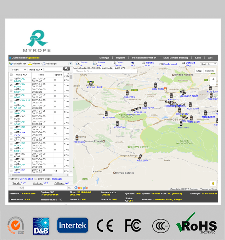 Fleet Management GPS Tracking GPS Software with Cloud Server