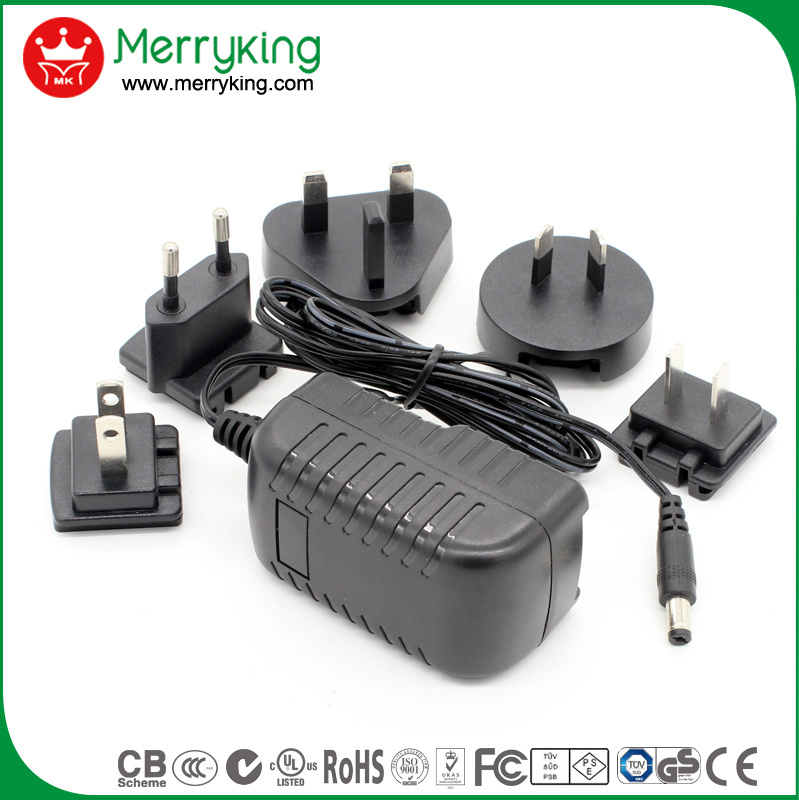 Wholesale High Quality 18V 1A Interchangeable AC DC Adapter for Us Kc EU Au