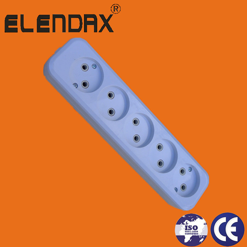 European Style 2 Pin Power Multi Socket Extension Cord (E8005)