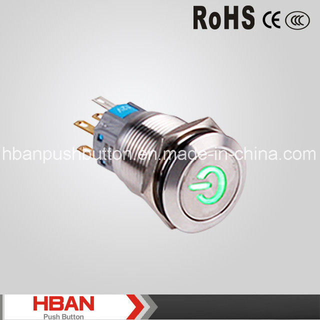 Hban (19mm) DOT-Illuminated with Power Start Symbol Pushbutton Switch