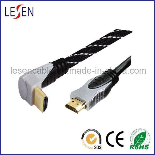 Right Angle HDMI Cable, Supports Resolution up to 1080P, 3D