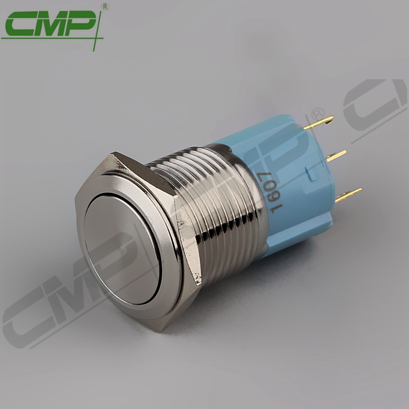 16mm Stainless or Copper Momentary 1no1nc Push Button Reset Switch