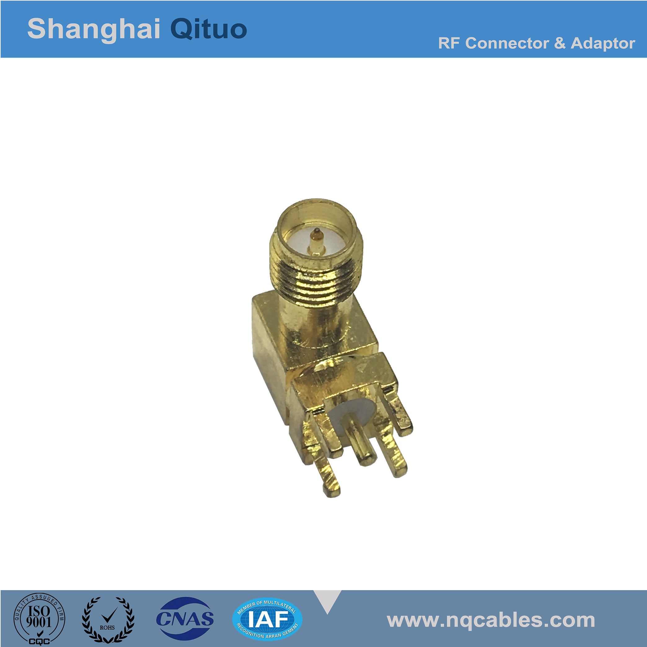 RF Connector SMA Reversed Polarity Right Angle Female Jack End-Launch (SMA-RP-KWE)