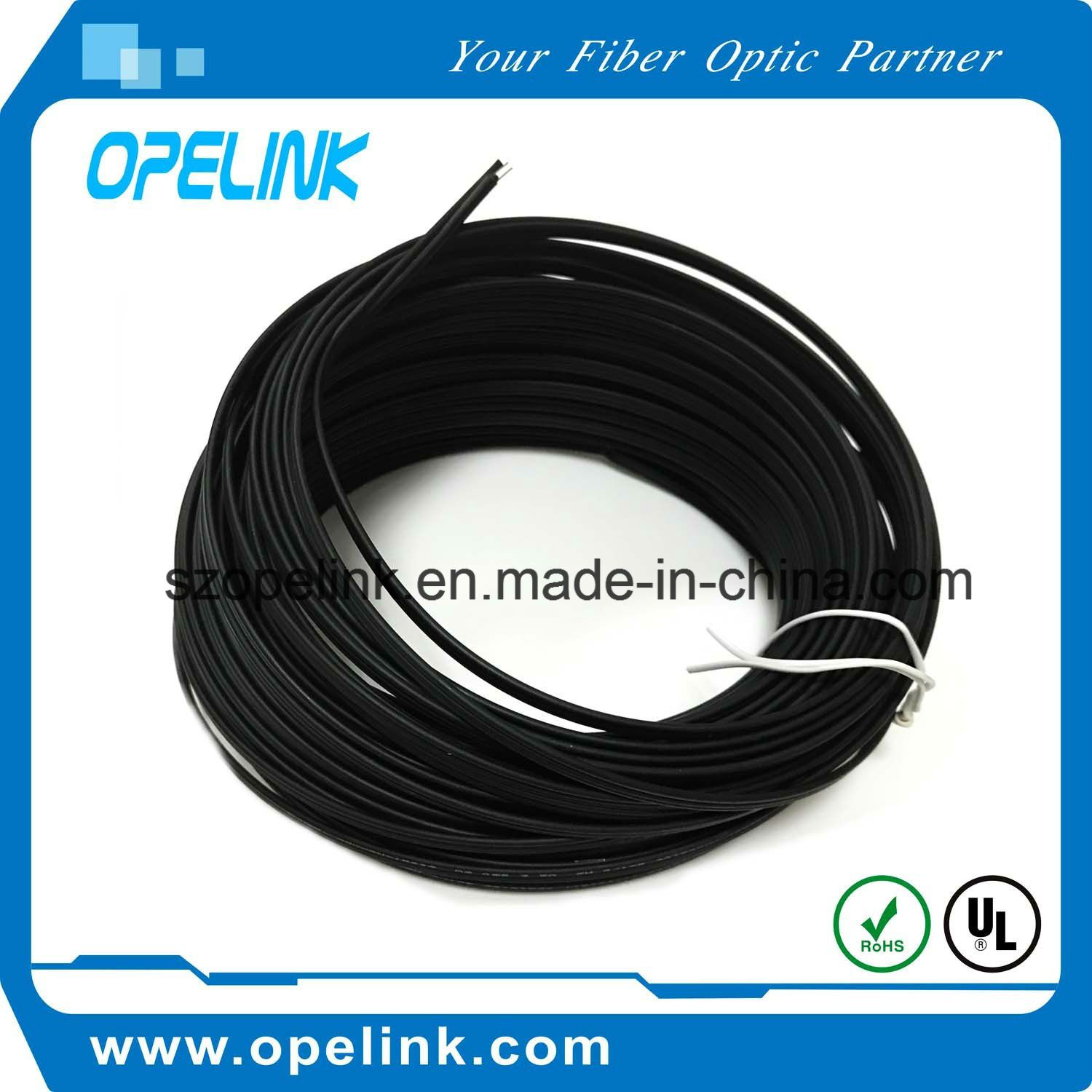 Round FTTH 1 Core Drop Cable Optical Fiber Cable Communication Cable