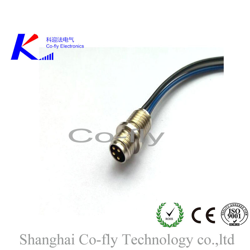 M8 4pin Panel Mount Straight Sensor Circular Connector Cable Connector
