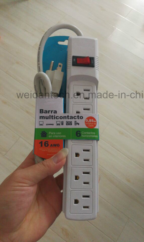 6 Outlet American Power Strip Electrical Socket