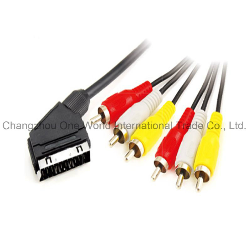 Scart Plug - 6 RCA Plugs Cable