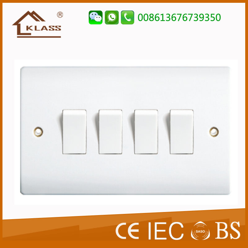 Good Design Bakelite UK 4 Gang 2way Wall Switch