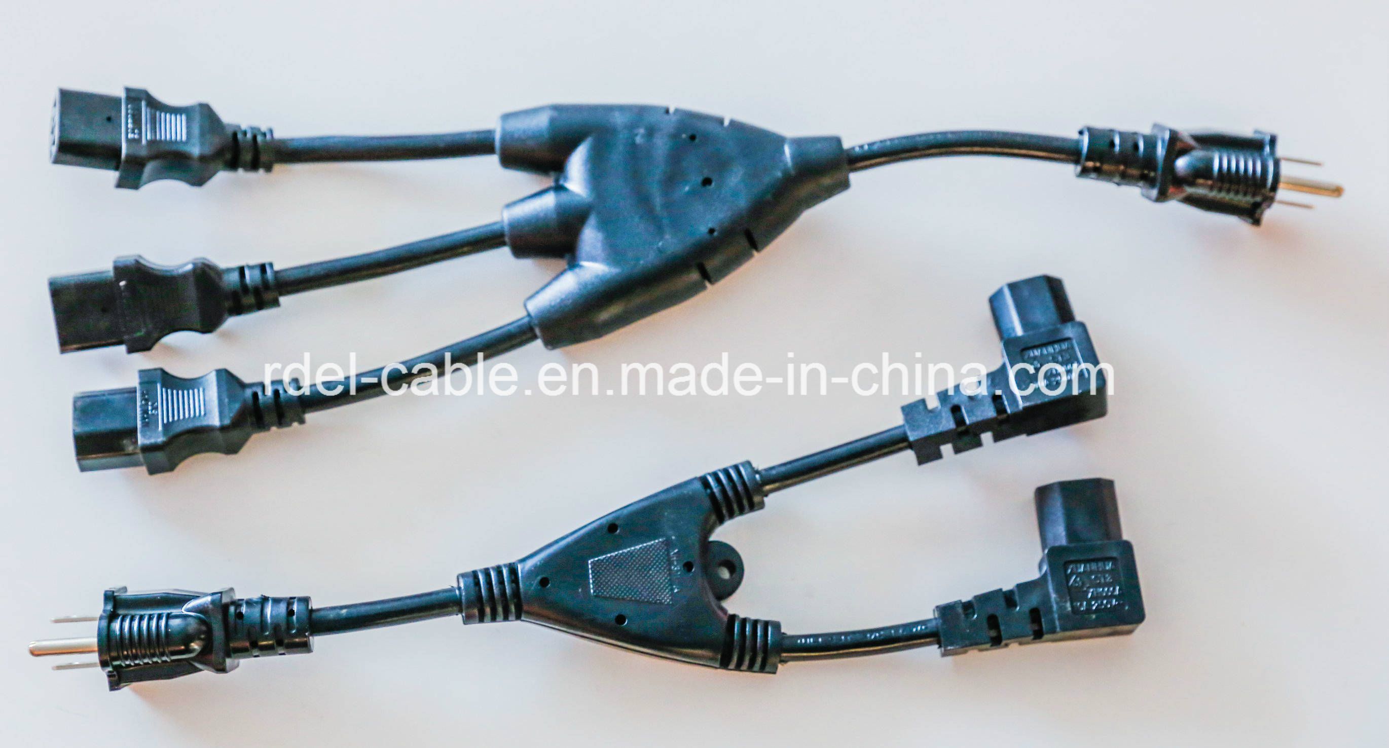 IEC C14 to 3 X C13 Y Splitter Cord 10A 250V IEC Male to 3 Female