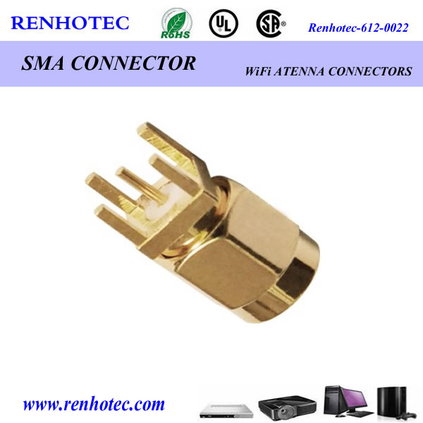 RF SMA Straight Coaxial PCB Mount Connector