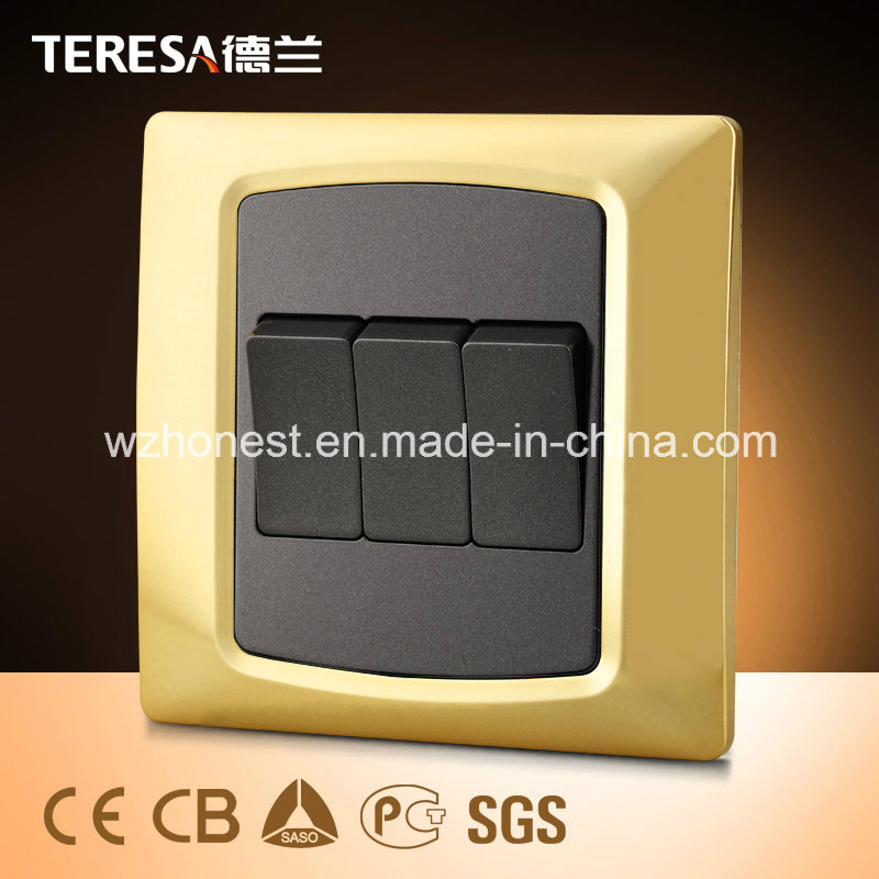 3gang 1way Wall Switch 16A