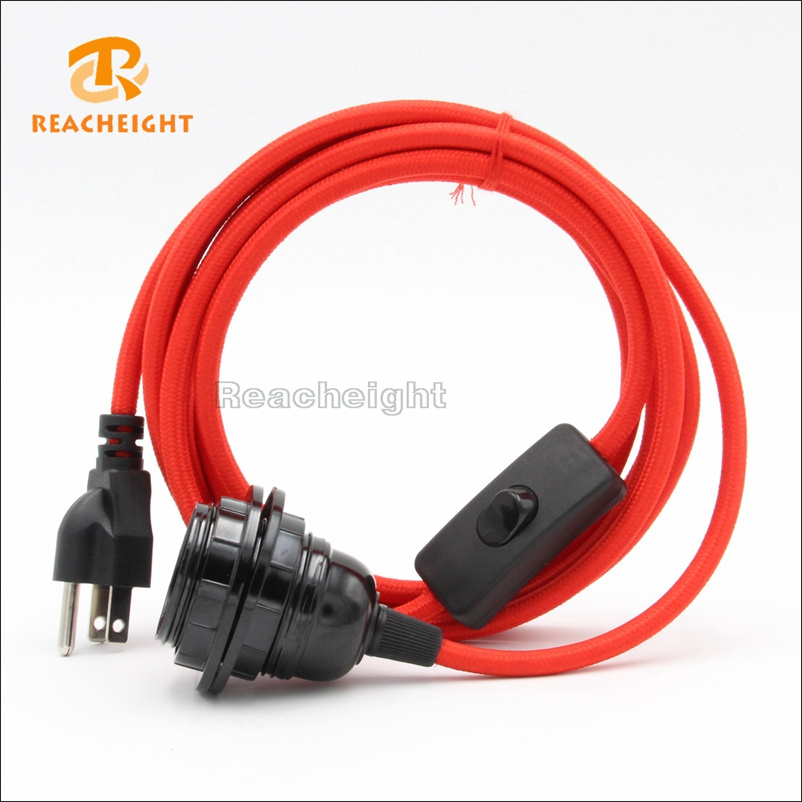 UL Plug Cord Set with Switch and 2 Shade Ring Lampholder