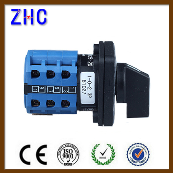 European 20A 25A 30A 40A 50A 63A 1p 2p 3p 4p 7p 10p Postion 1-0-2 Electric Ammeter Selector Changover Cam Rotary Switch