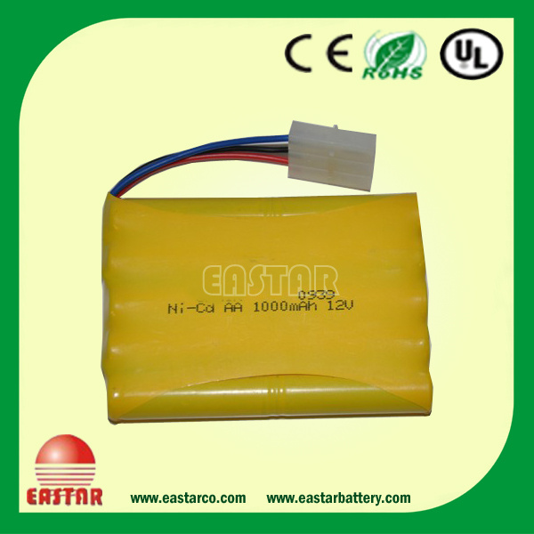 12V NiCd Battery Pack 1000mAh AA