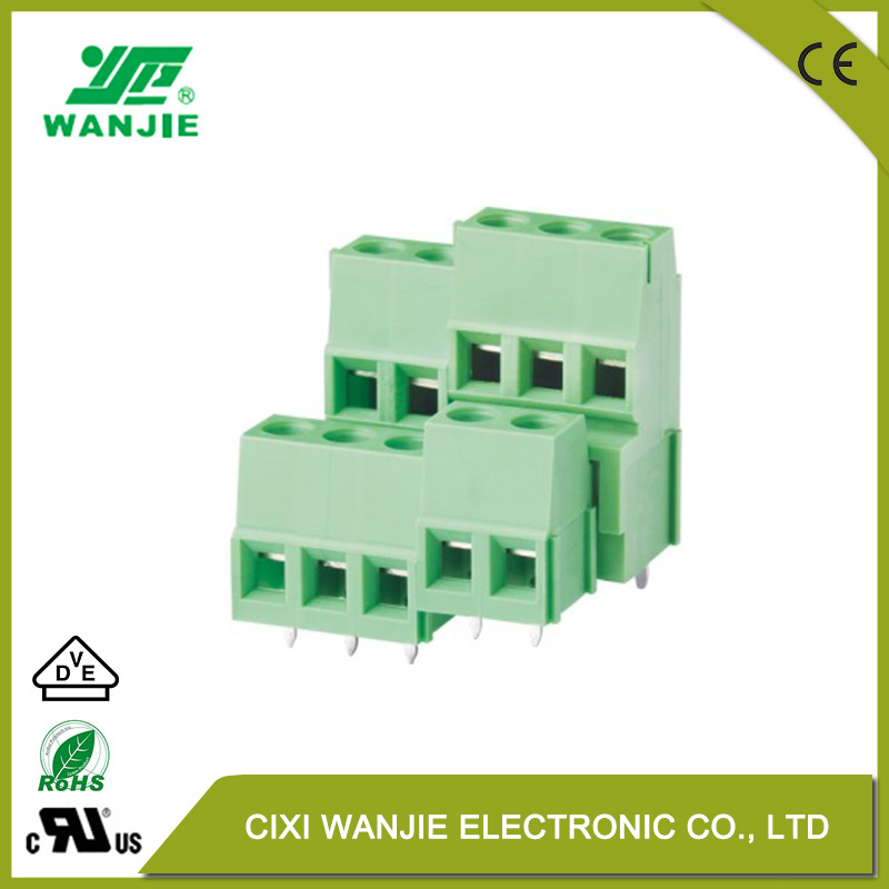 PCB Double Row Screw Terminal Block Wjek500b/508b, 5.0/5.08mm