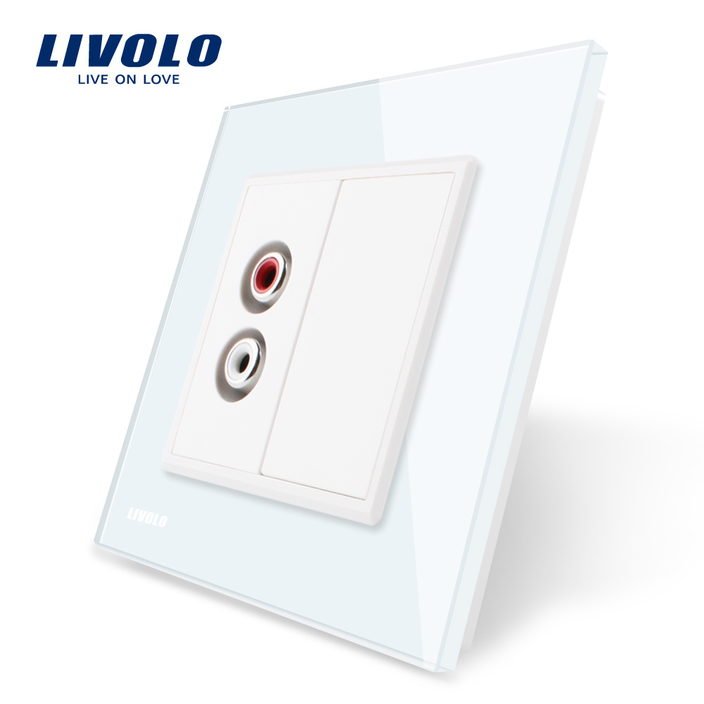 Livolo 2 Gang Audio Socket AC100-250V Wall Outlet Vl-C791ad-11/12