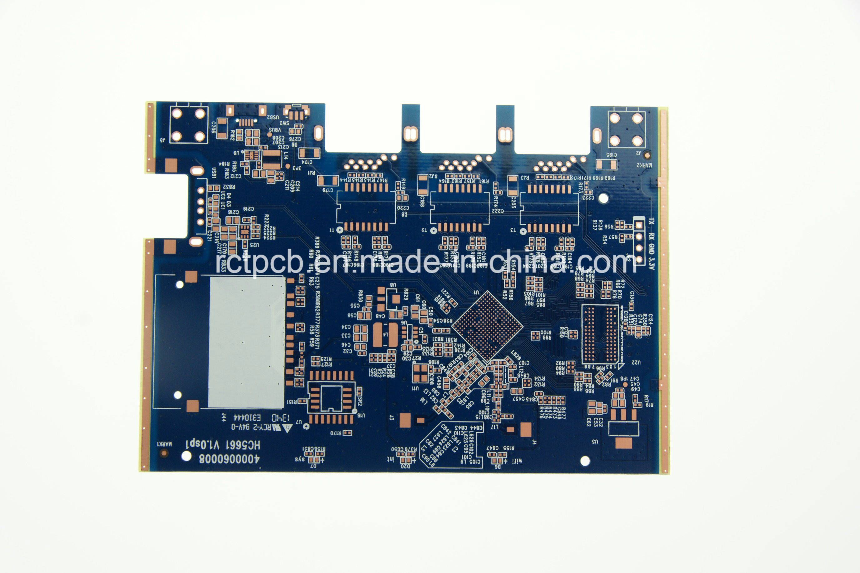 4 Layer BGA Rigid PCB with Blue Solder Mask