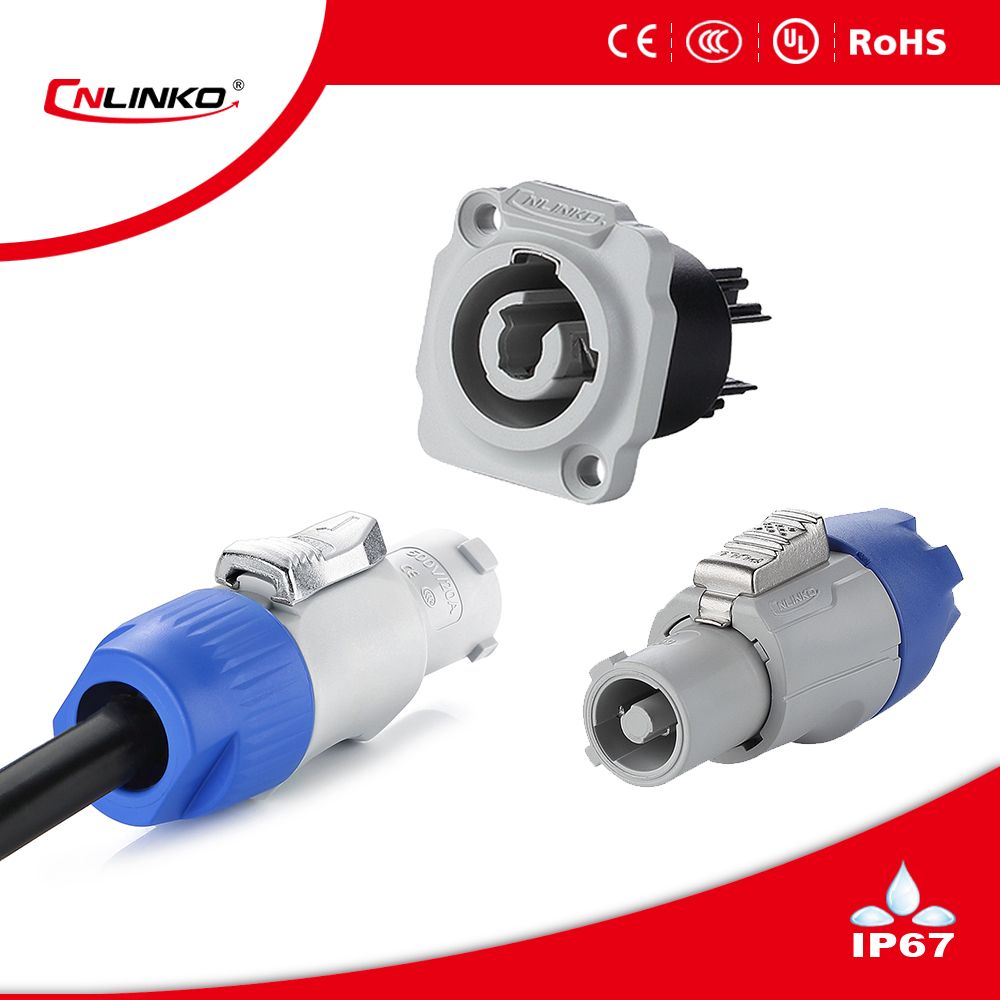 Cnlinko 3 Pins Waterproof IP65 Power Socket Powercon