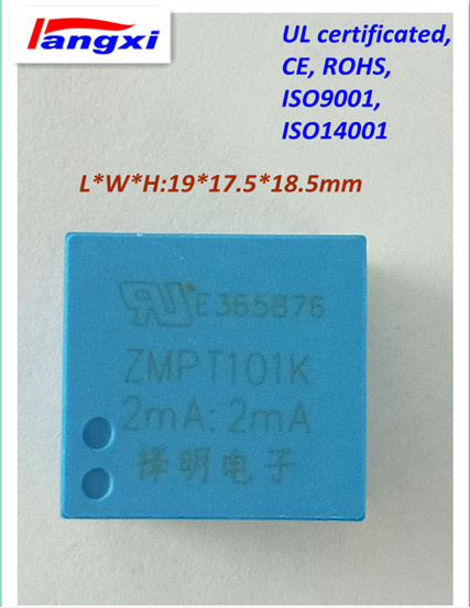 UL Certificated 2mA/2mA Voltage Transformer Zmpt101k PCB Mounting