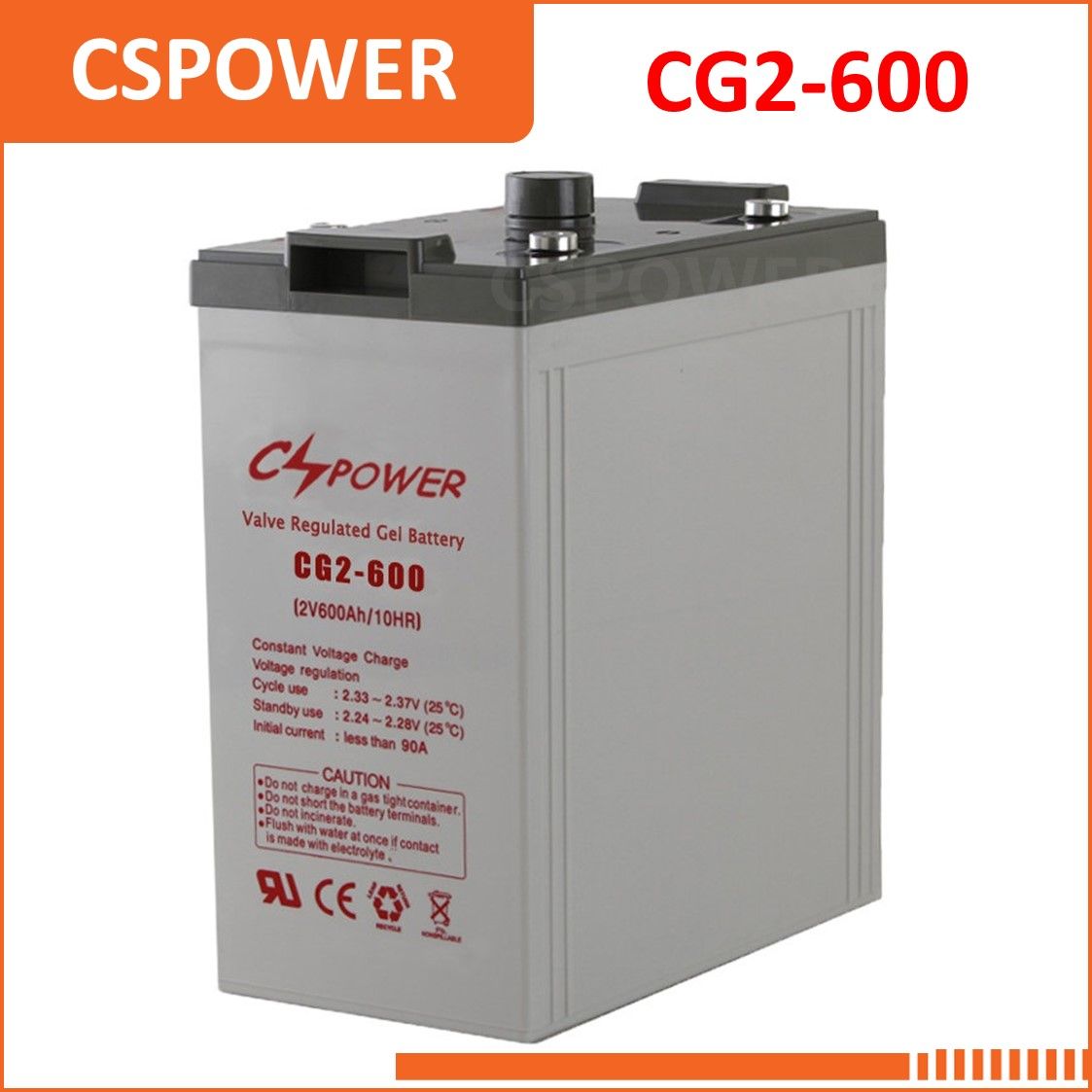 Cspower 2V 600ah Power Storage Gel Battery - Solar Energy System