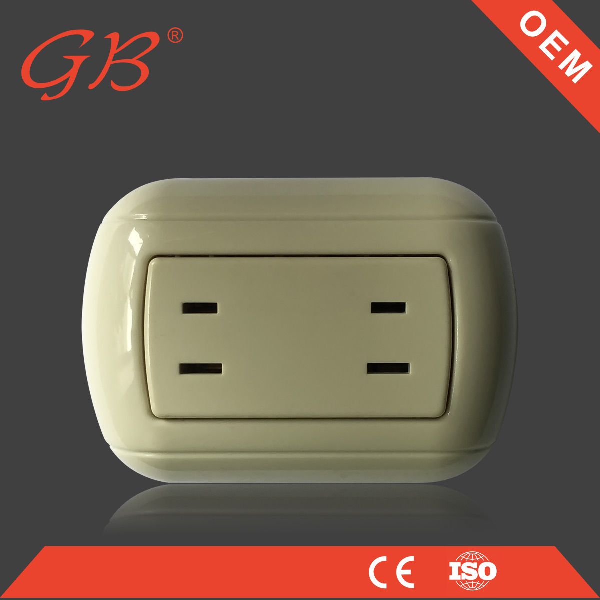 South American 2 Gang 2pin Wall Switch and Socket