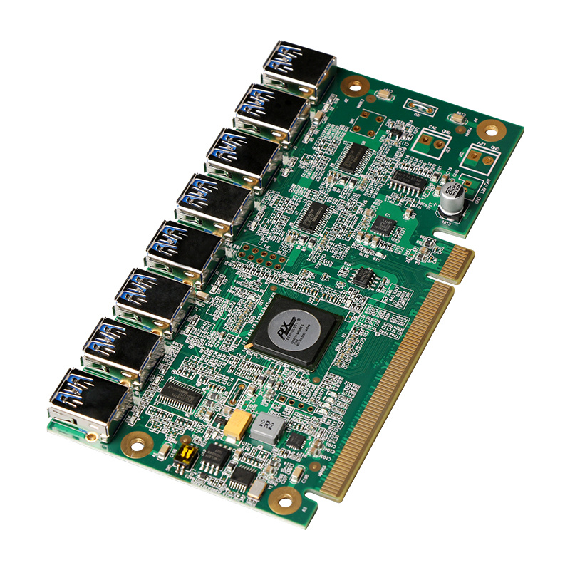 PCI-E 16X to 8 USB3.0 Extension Riser Card Adapter