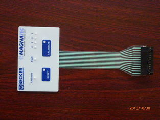 Copper Thin Film PCB Membrane Switch with Cover Film, 0.08mm Linear Width