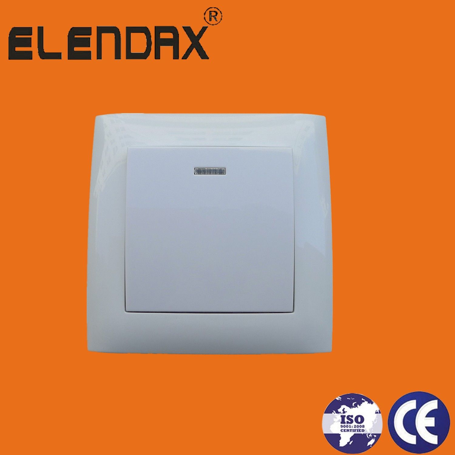 New Design 1 Gang 1 Way Endurable Electrical Wall Switch with Neon (F9101)