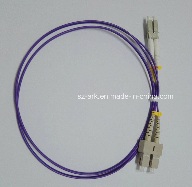 Fiber Patch Cord for LC-Sc Duplex Om4 Purple Cable