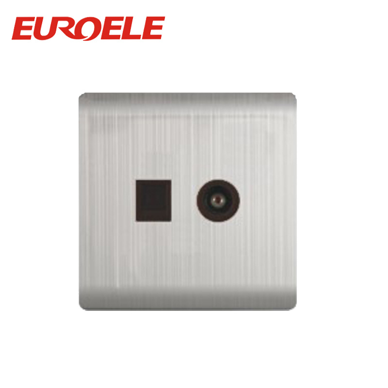 Stainless Steel Tel and TV Socket +Data and Satellite Socket