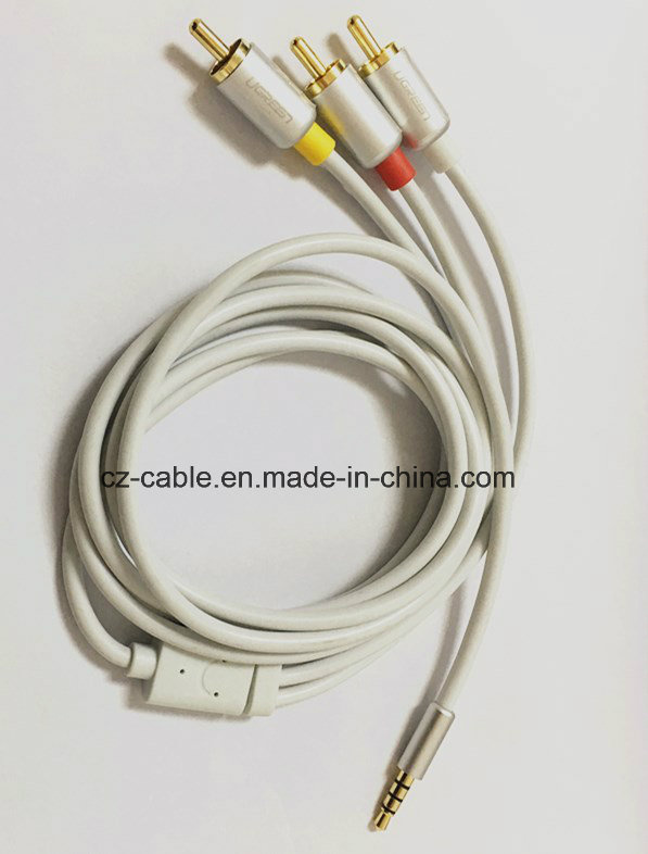 3.5mm Stereo Plug to 3RCA Plug Cable, AV Cable