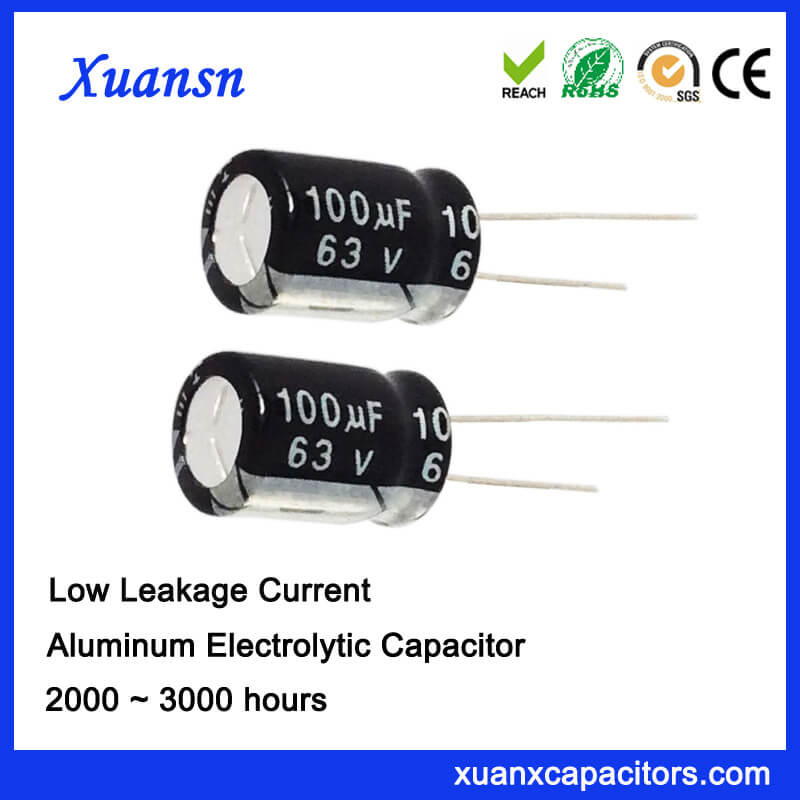 100UF 63V Aluminum Electrolytic Capacitor Low Leakage