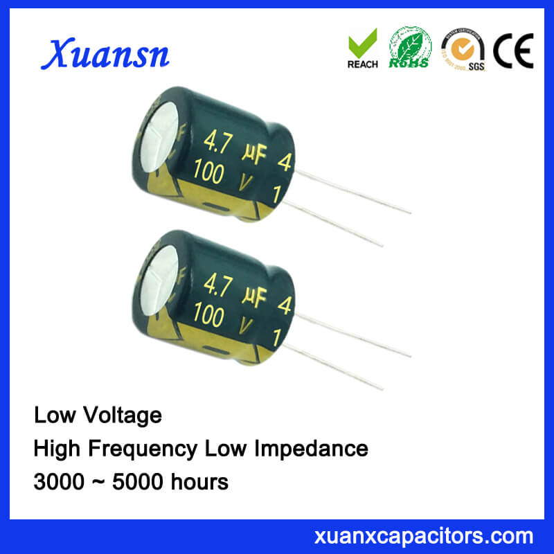Cheap 4.7UF 100V Aluminum Capacitor High Frequency