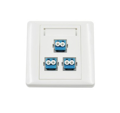 3 Port Duplex LC Fiber Optic Faceplate Adapter