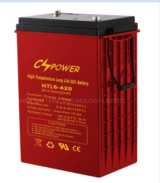 Cspower Deep Cycle Gel Battery 6V 420ah for Solar Power System