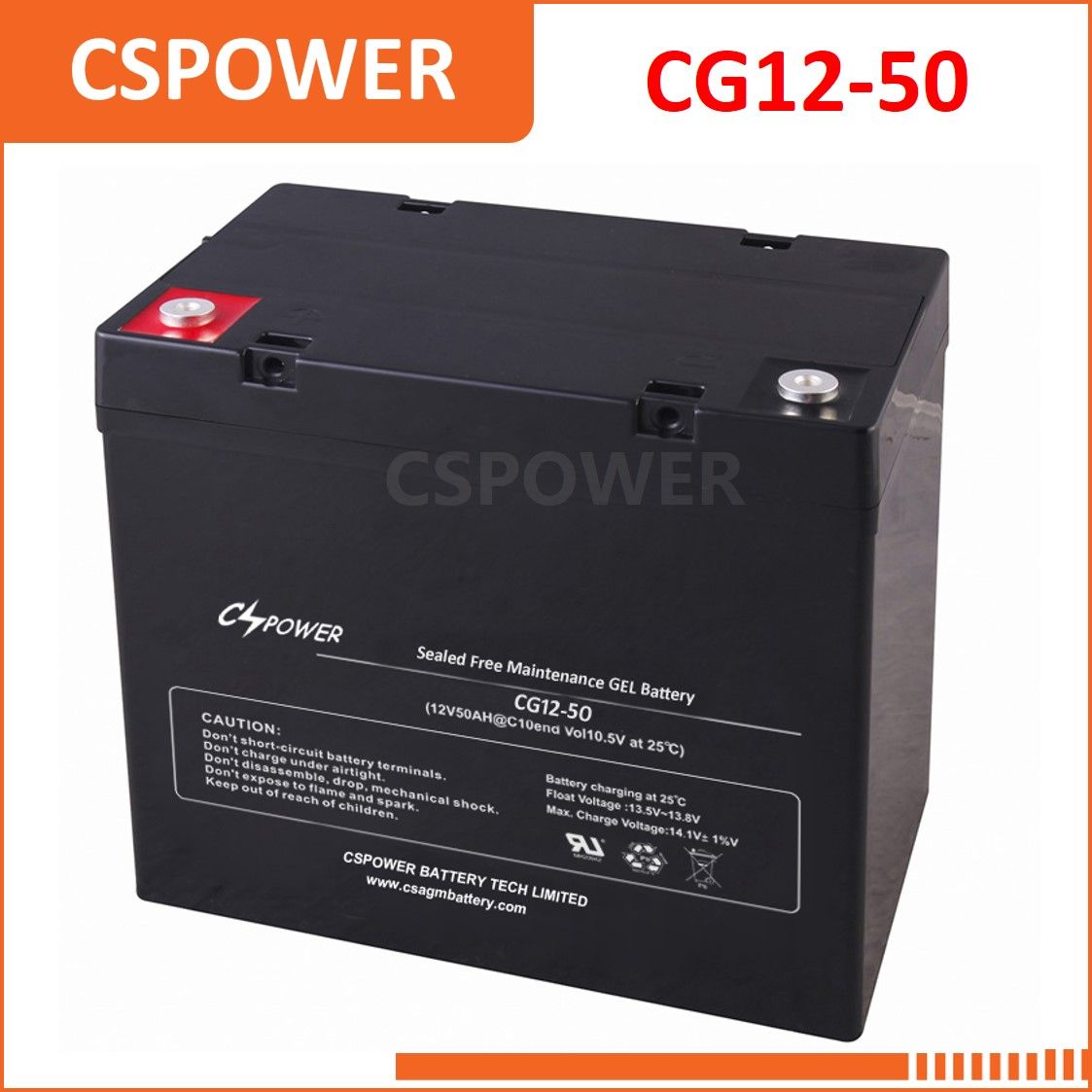 12V50ah Deep Cycle Gel Battery for off-Grid Street Lighting Cg12-50