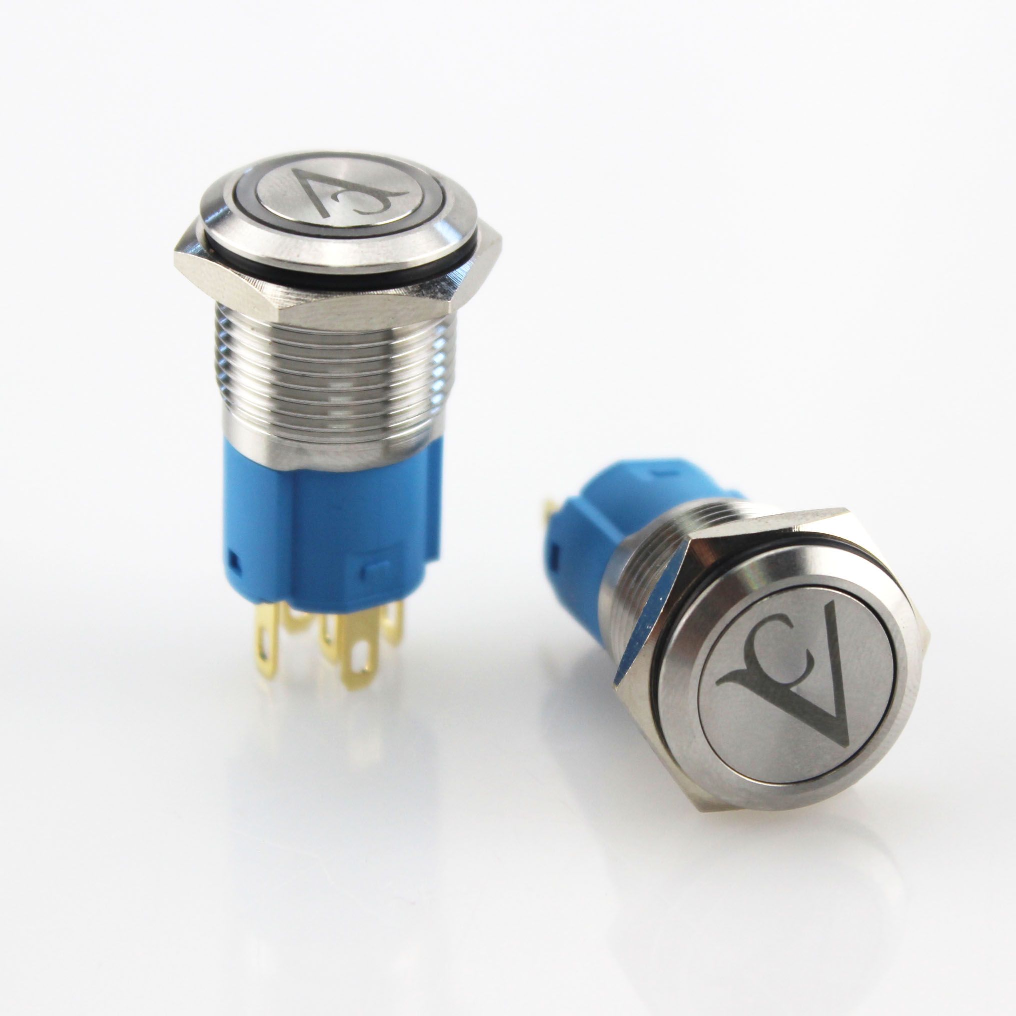 IP 67 16mm Flat Stainless Flat Steel Metal Push Button Switch