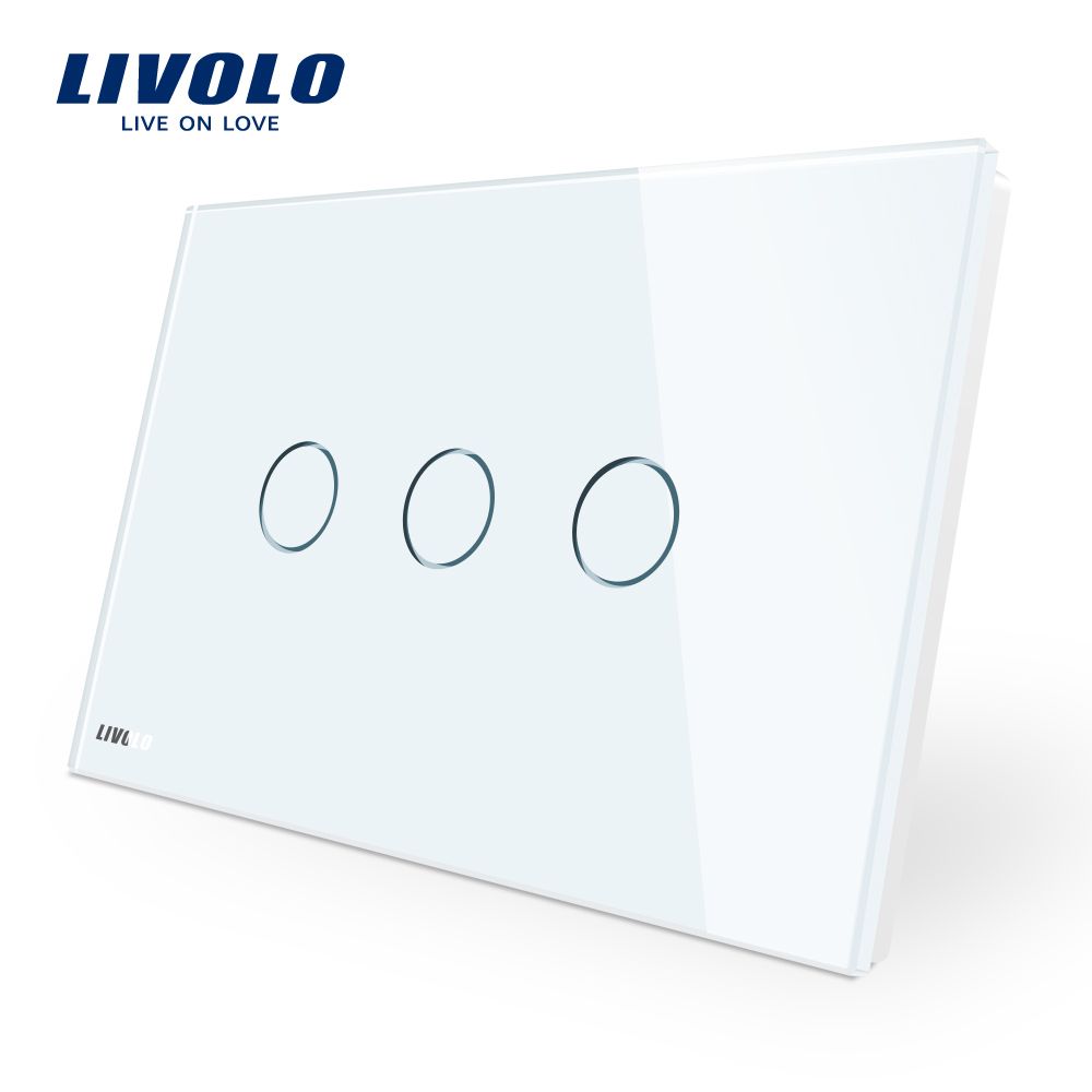 Livolo 3 Gangs Touch Screen Control Wall Light Switch Vl-C903-11