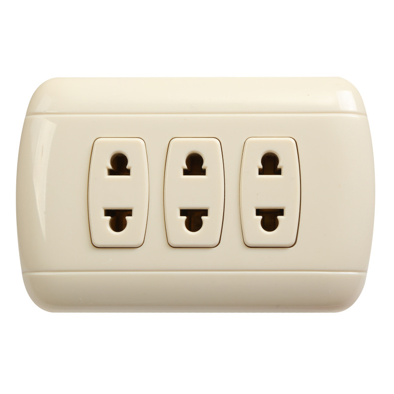 3 Gang 3 Pole 3 Pin Outle Mounting Socket