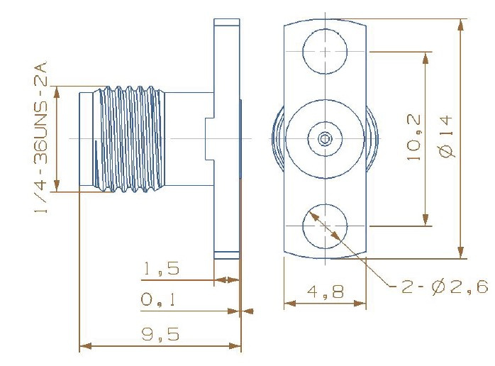 SMA-Kfd 2 Hole Flange Female Connector 03