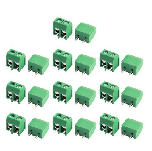 12A 300V 2way Screw Terminal Block Connector 5.08mm Pitch Green