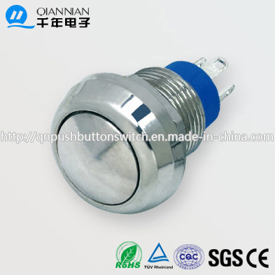 12mm 1no Momentary Domed Head Metal Push Button Switch
