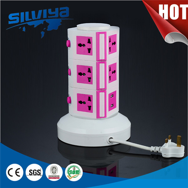 Rotary Base 3 Tower Multi Power Socket
