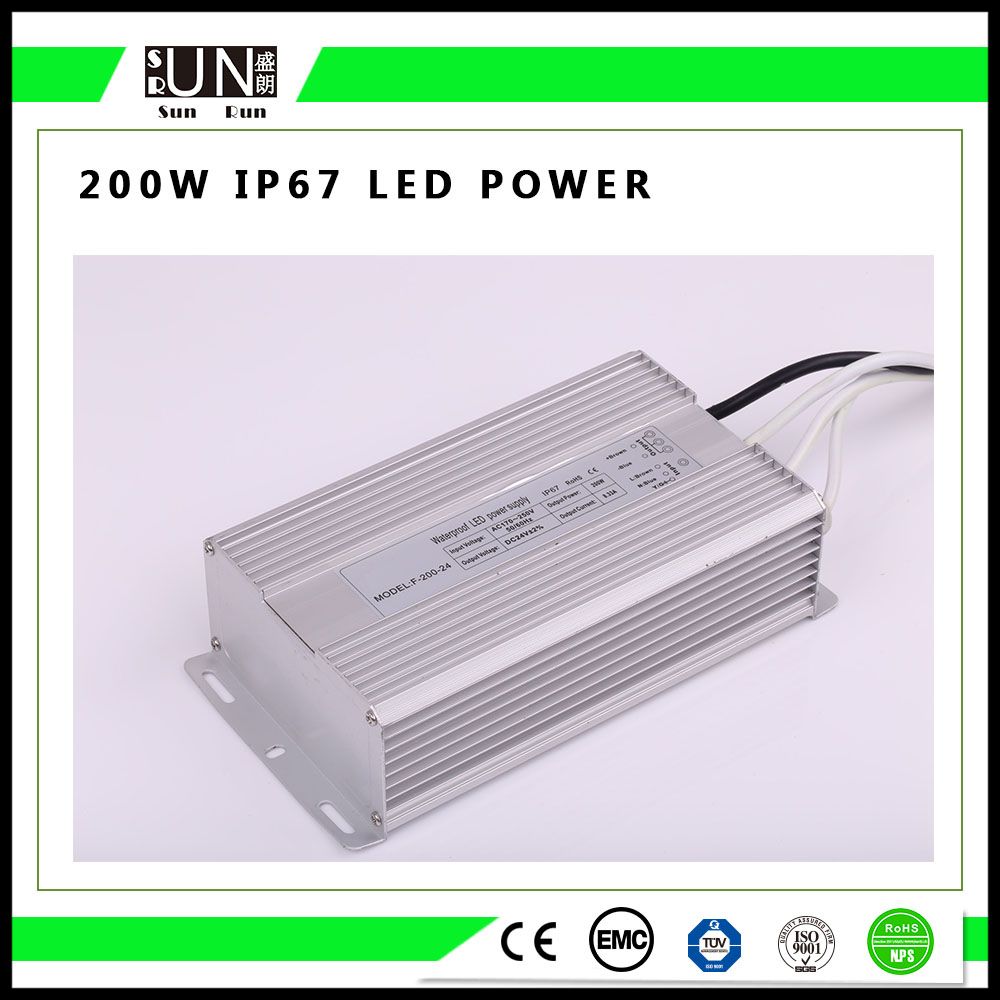200W Constant Voltage IP65 IP67 12V/24V Waterproof LED Power Supply