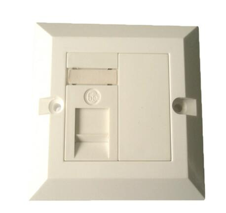 Flat Type Single Port Cat5e UTP Loaded Euro Module Faceplate
